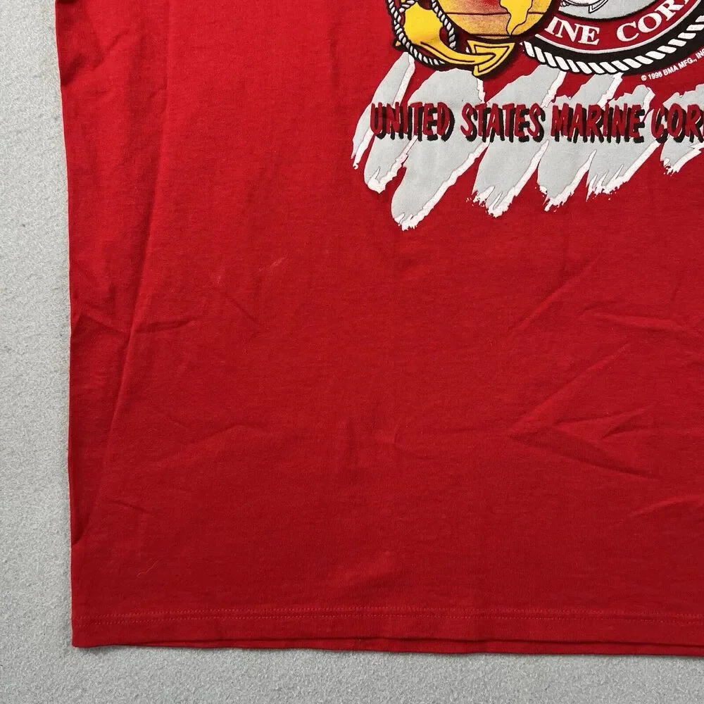 Vintage Y2K United Stated Marine Corp USMC Semper Fi Shirt Men's 2XL Red - Picture 6 of 16